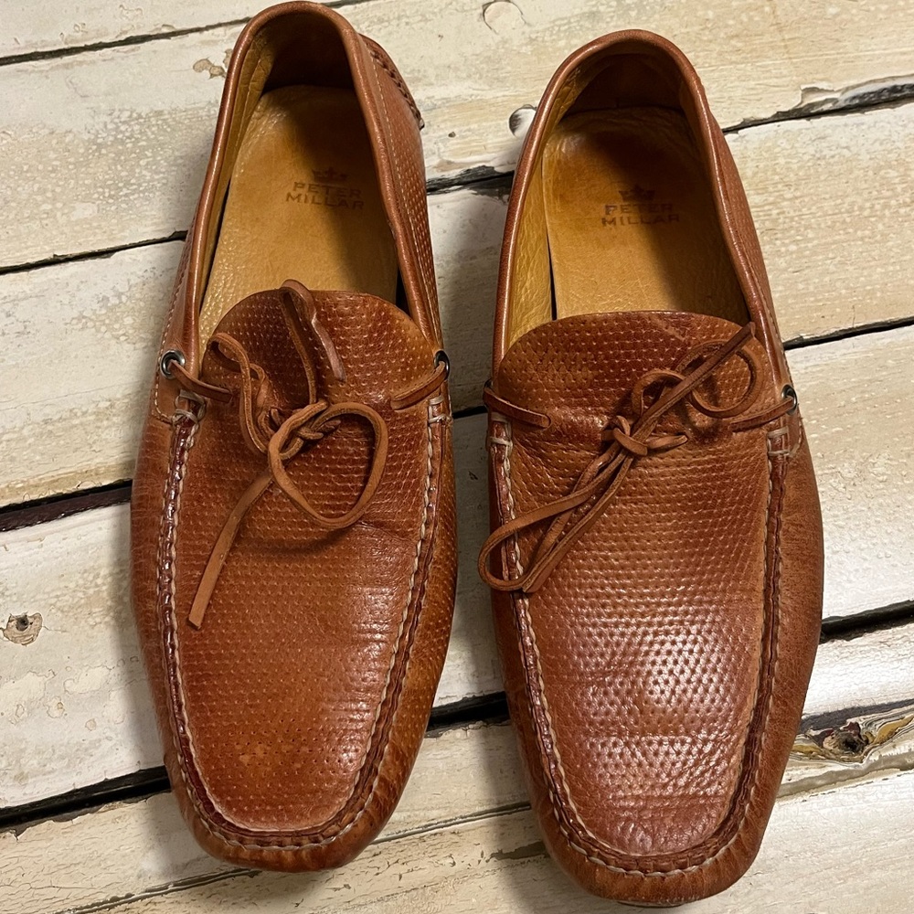 Peter Millar Textured Leather Loafers- 9M
